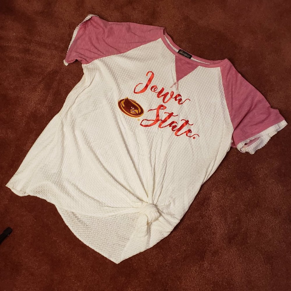 Iowa State Cyclone Believe or Knot Raglan Waffle T